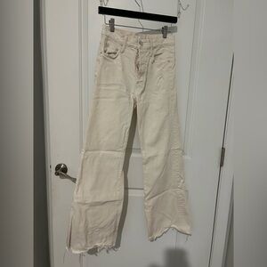 MOTHER Cream Flare Jeans